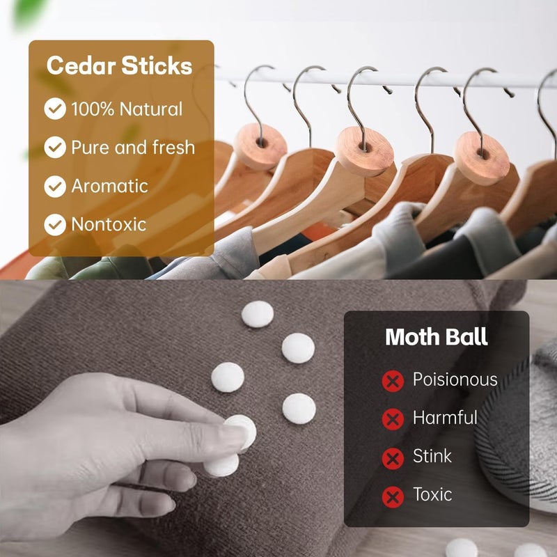 SHARKWOODS Cedar Blocks for Clothes Storage 50 Pack - 100% Natural Aromatic Cedar Rings and Balls for Closets & Drawers Freshener (30 Rings & 20 Balls) - Image 5